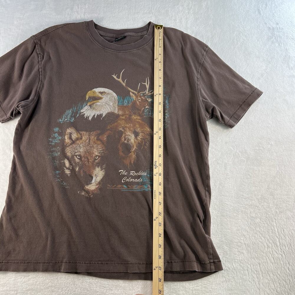 Cotton On L Large T-Shirt Loose Fit The Rockies Colorado Eagle Wolf Bear Grunge - Picture 13 of 15